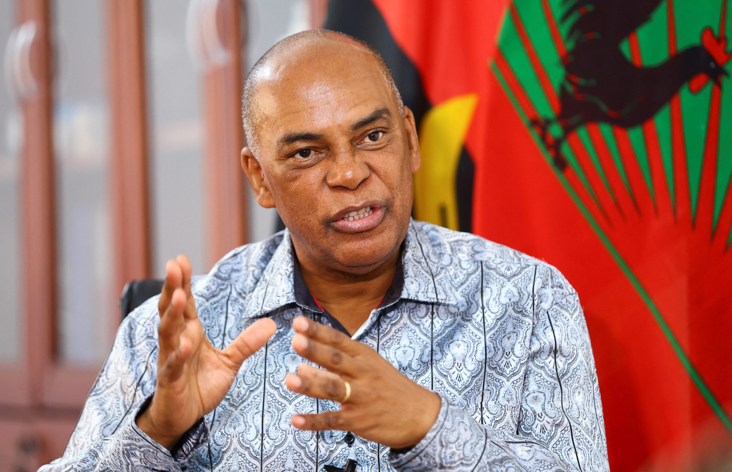 Adalberto Costa Junior, leader of Angola's main opposition party UNITA speaks during an interview with Reuters in the capital Luanda August 21, 2022.REUTERS/Siphiwe Sibeko